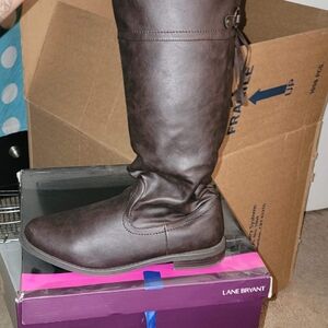 Lane Bryant Brown Over the Knee Boots Smooth Leather
